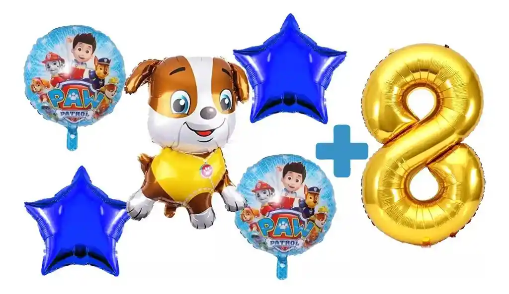 Globo Fiesta Decoración Kit Rubble Paw Patrol Patrulla Perro #8