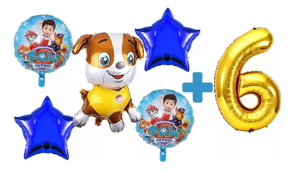 Globo Fiesta Decoración Kit Rubble Paw Patrol Patrulla Perro #6