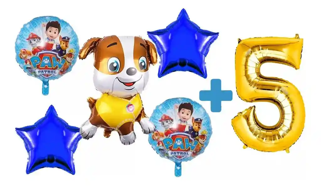 Globo Fiesta Decoración Kit Rubble Paw Patrol Patrulla Perro #5