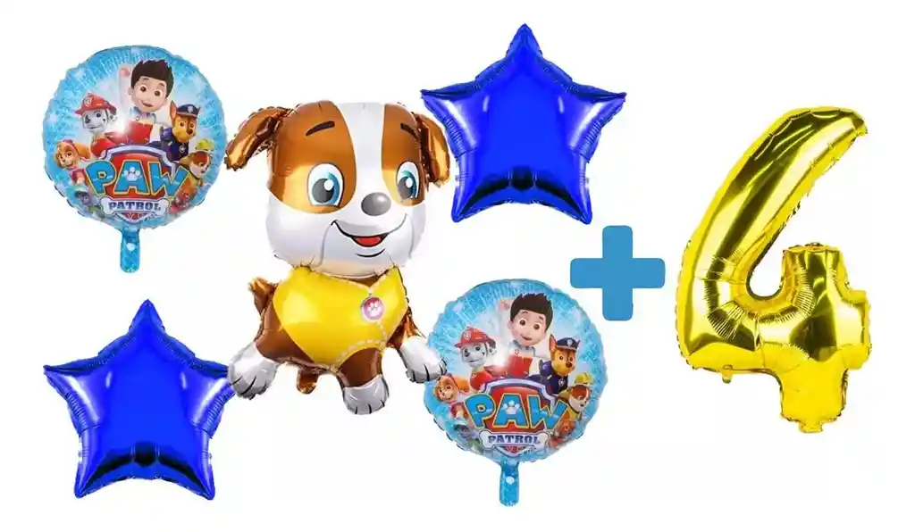 Globo Fiesta Decoración Kit Rubble Paw Patrol Patrulla Perro #4