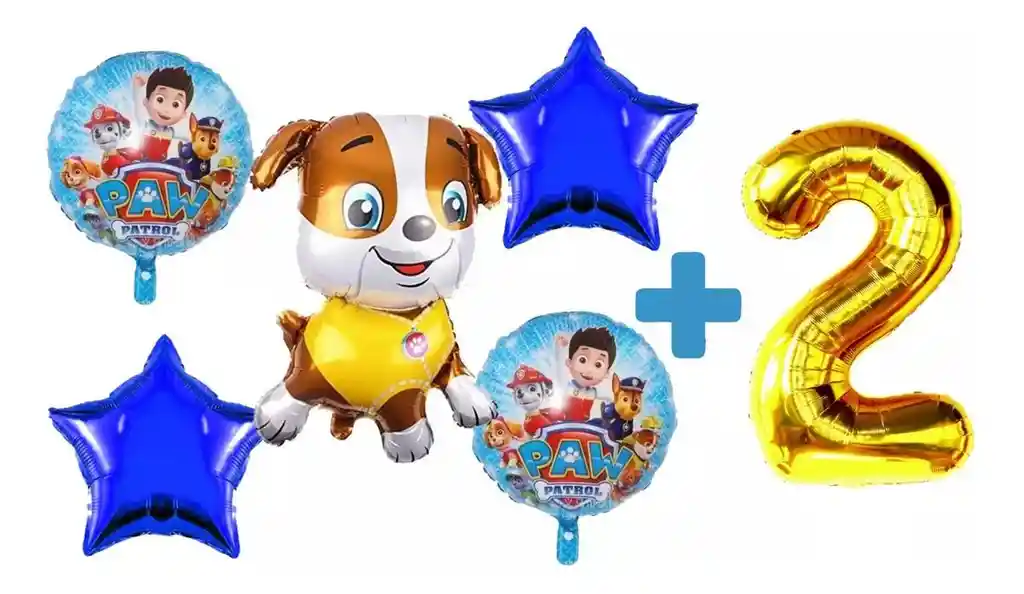 Globo Fiesta Decoración Kit Rubble Paw Patrol Patrulla Perro #2