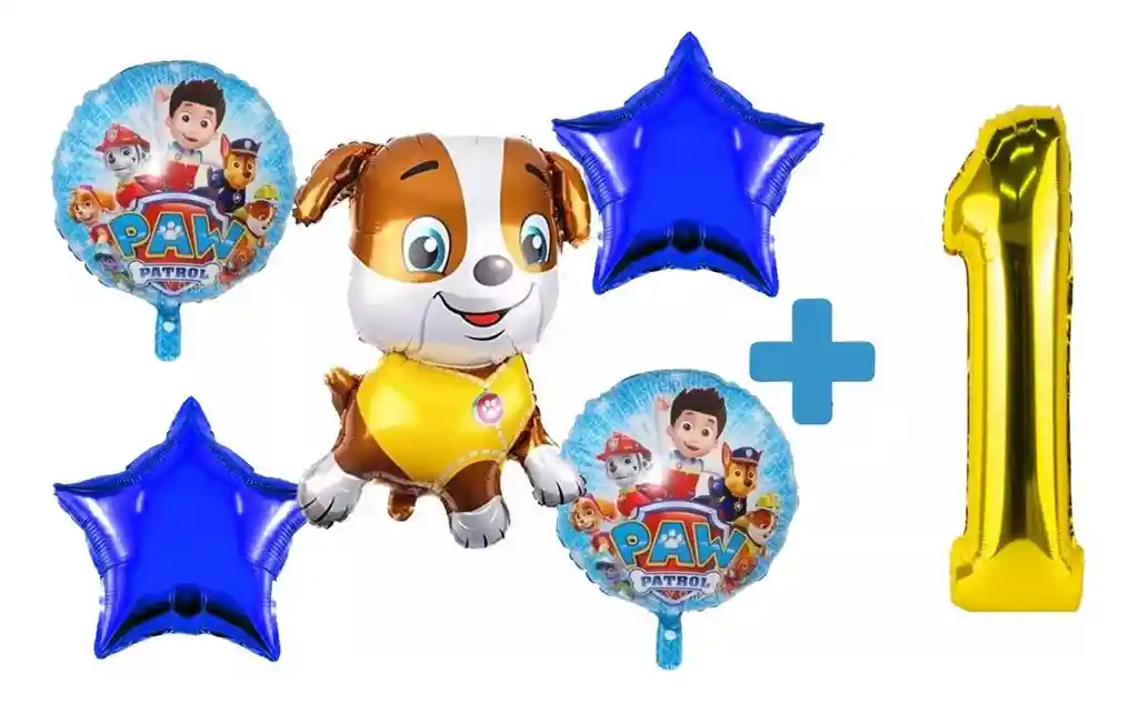 Globo Fiesta Decoración Kit Rubble Paw Patrol Patrulla Perro #1