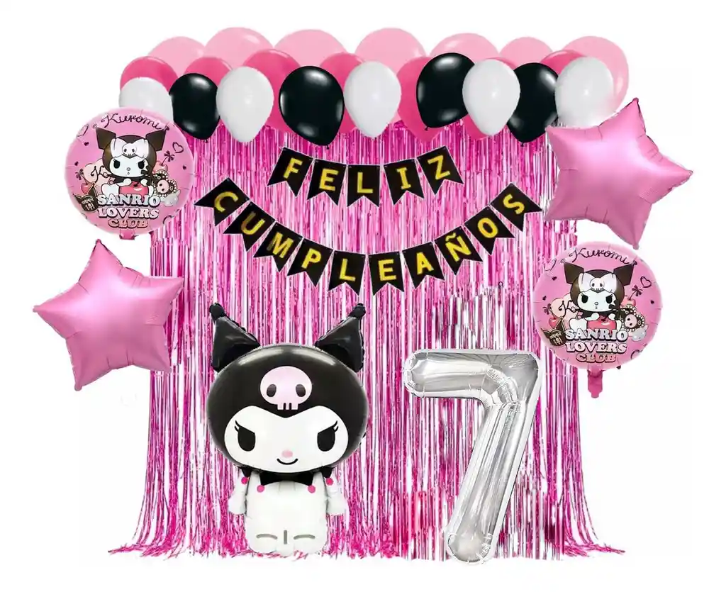 Globos Kit Decoracion Kuromi Hello Hitty Cumpleaños Cortina #7