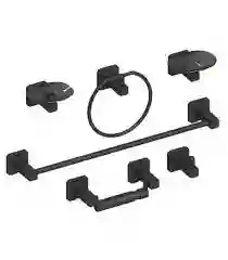 Kit Juego Accesorios Incrustaciones Para Baño Negra X 6 Pcs