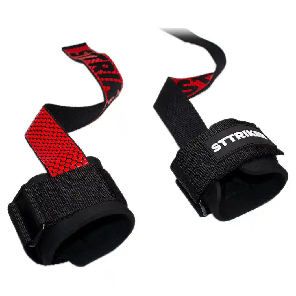 Par Straps Correas Muñequeras Levantamiento Pesas Gym Rojo Ref St3343