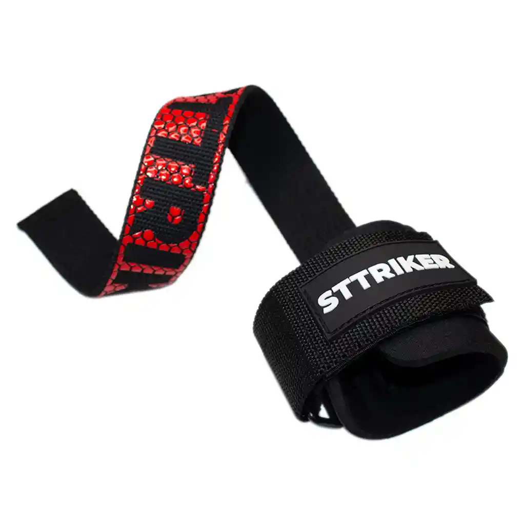 Par Straps Correas Muñequeras Levantamiento Pesas Gym Rojo Ref St3343