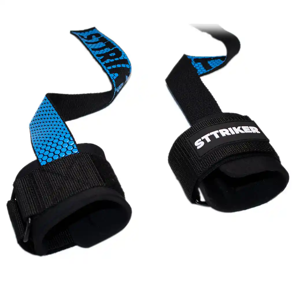 Par Straps Correas Muñequeras Levantamiento Pesas Gym Azul Claro Ref St3343