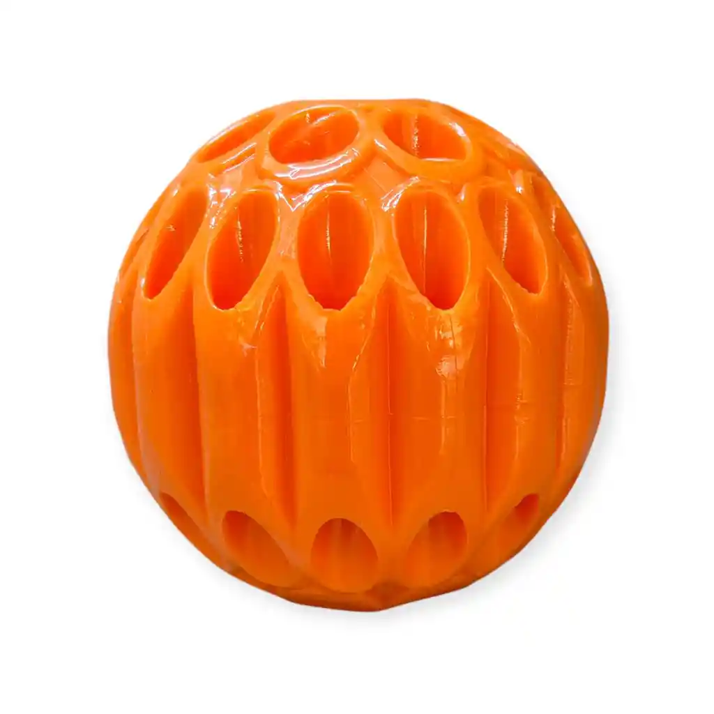 Juguete Para Perros Pelota Maciza Porta Snack Color Naranja