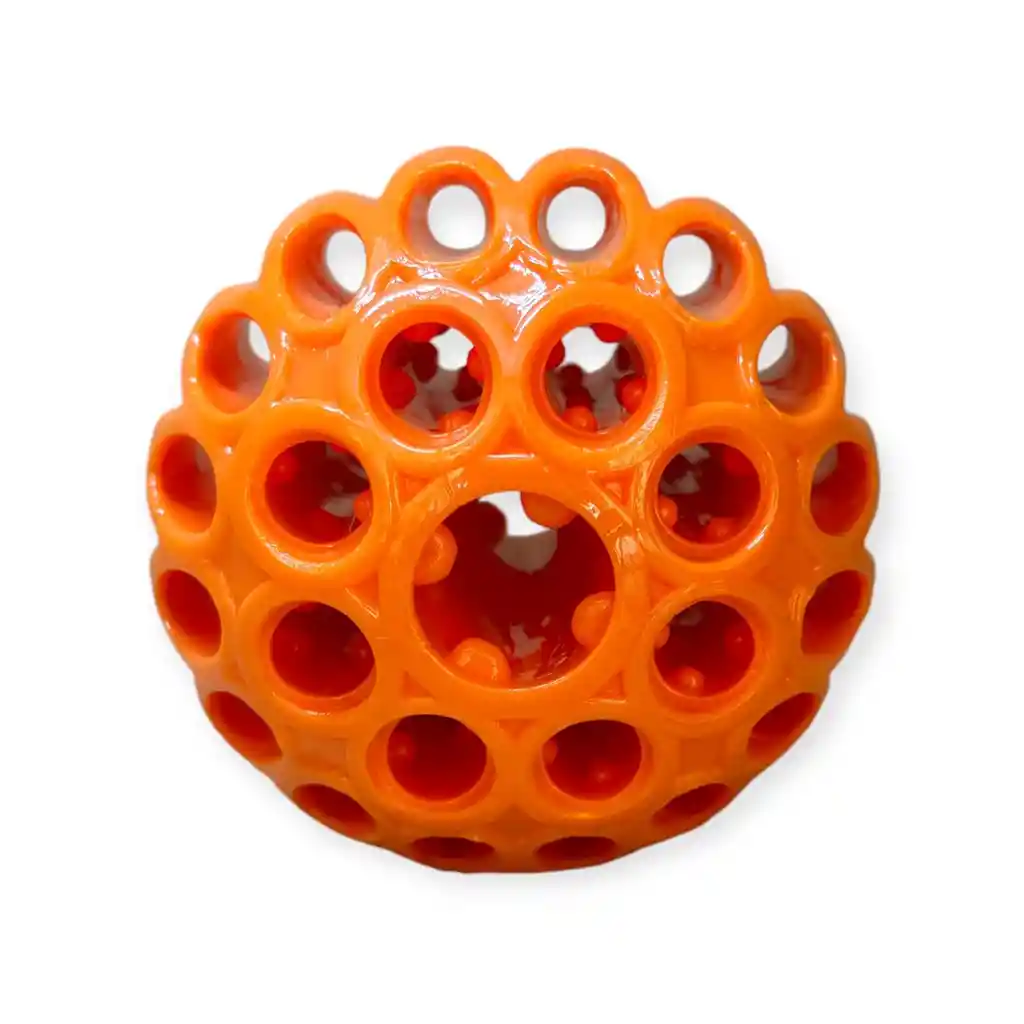 Juguete Para Perros Pelota Maciza Porta Snack Color Naranja