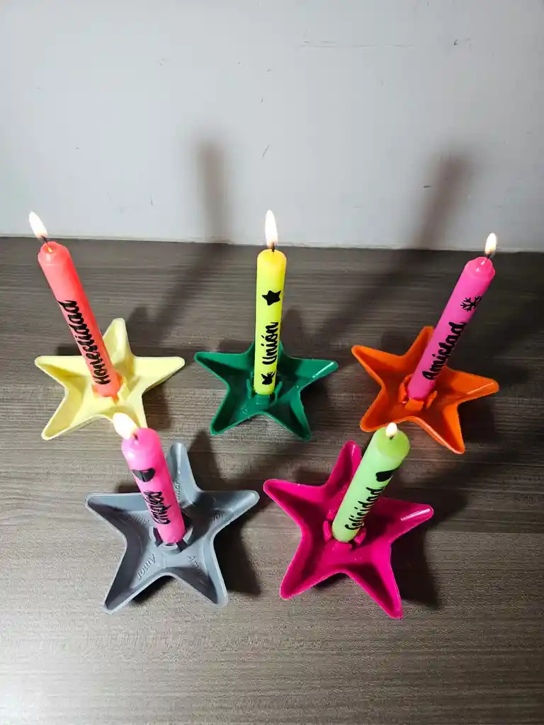 Porta Velas Navideño X 5 Unidades Día De Las Velitas