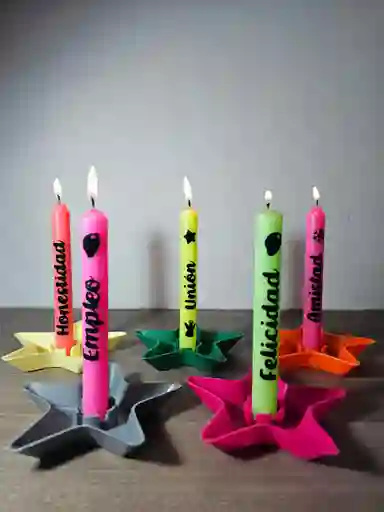 Porta Velas Navideño X 5 Unidades Día De Las Velitas