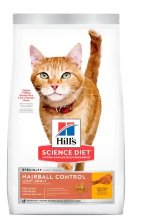 Concentrado Gato Hills Adult Hairball Control Light 7lb (3.17kg)