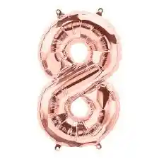 Numero 8 Inflable 32" 82 Cms Oro Rosa