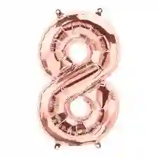 Numero 8 Inflable 32" 82 Cms Oro Rosa