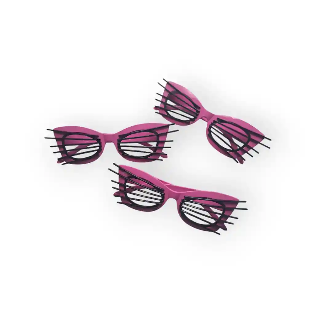 Gafas Rosadas Plástico Para Hora Loca, Halloween Disfraz X3 Unidades