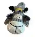 Juguete Peluche Para Perro Con Sonido De Bolsa, 2 Pitos Chillones Y Rasca Encías Color Gris