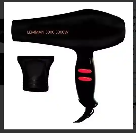 Secador Potente Pelo Cabello Lemman 3000w + 1 Boquilla