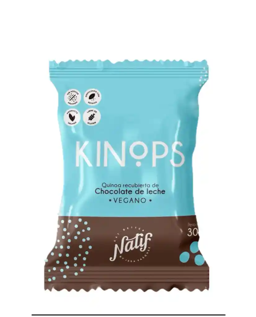 Kinops Chocolate De Leche 40% Vegano Natif 30 Gr Sin Gluten