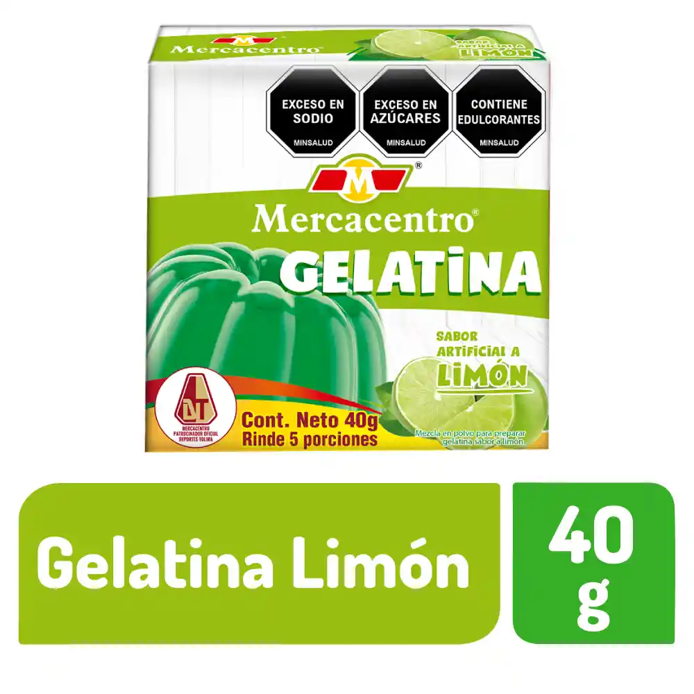 Gelatina Mercacentro Limón 40 G