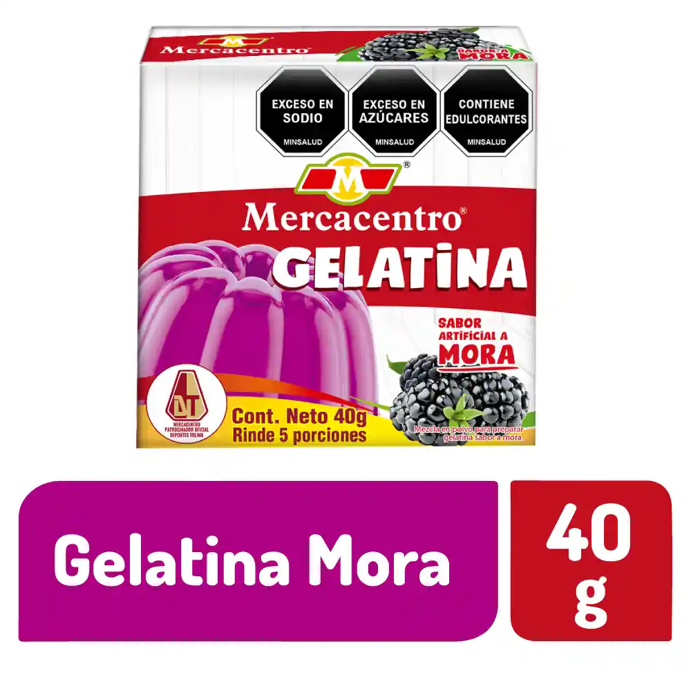 Gelatina Mercacentro Mora 40 G