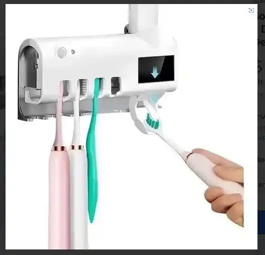 Soporte Esterilizador Cepillos + Dispensador De Crema Dental