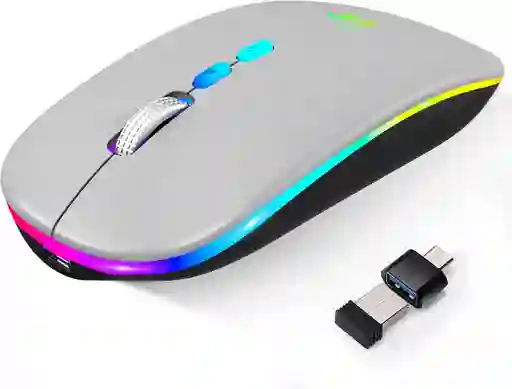 Mouse Inalámbrico Bluetooth Recargable Gris