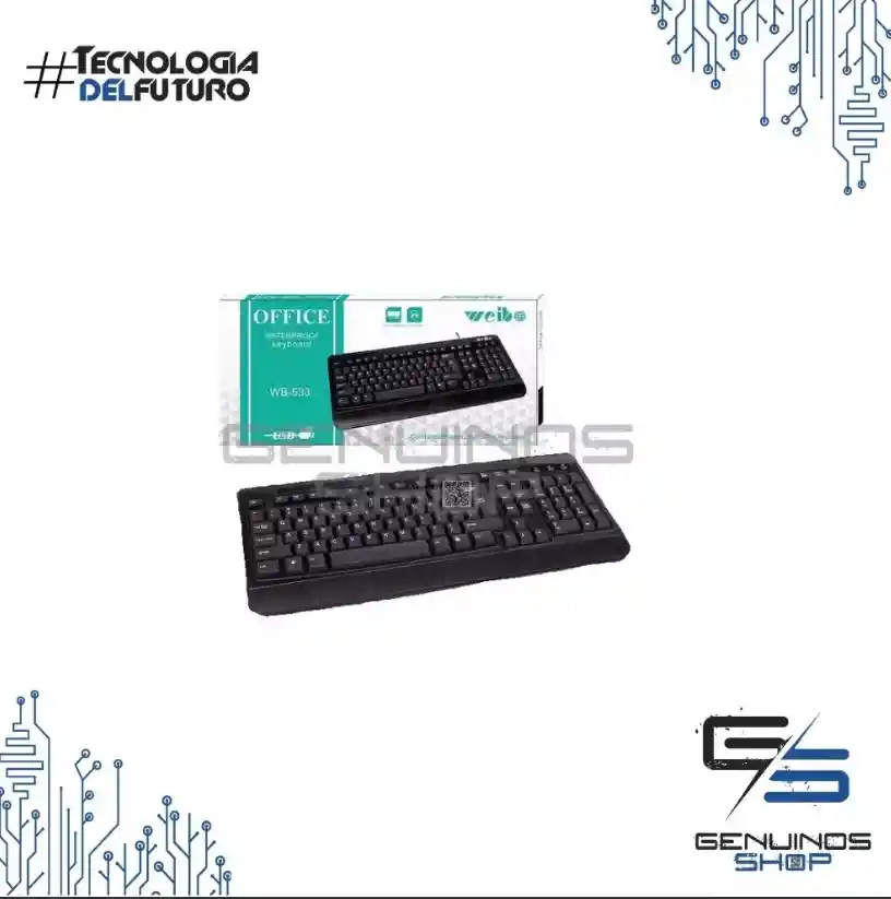 Teclado Alambrico Impermeable Alfanumerico Weibo 533