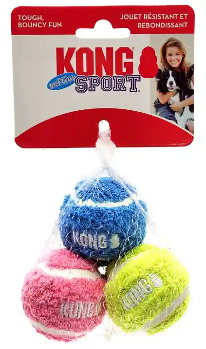 Pelota De Juguete Para Perros Kong Sport Softies Medium X3