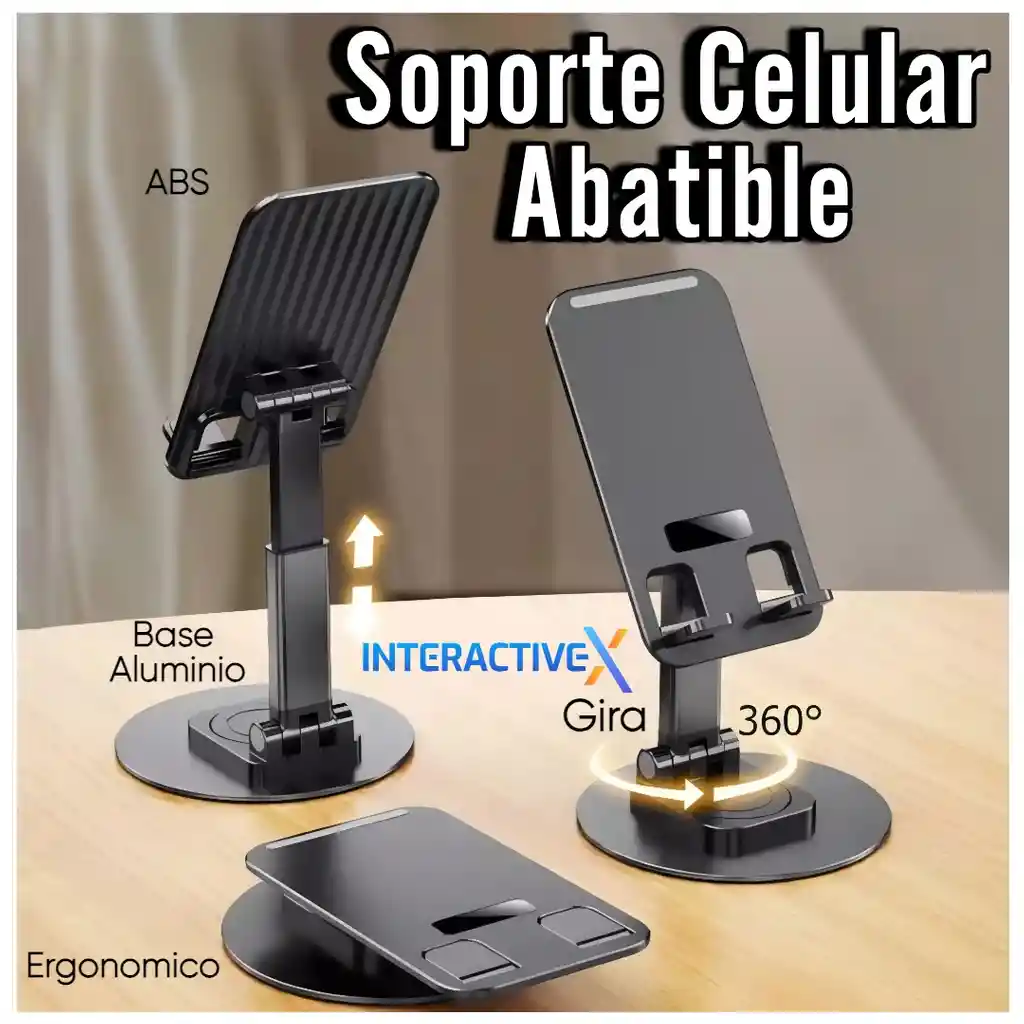 Soporte Celular Abatible / Soporte Para Celular 360°/ Soporte Escritorio