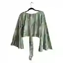 Blusa Croptop Hindu Arabescos Camisa Verde