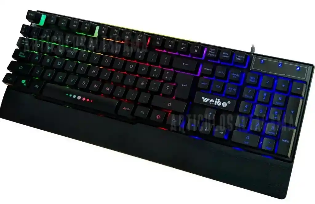 Teclado Con Cable Usb Con Iluminación Led Gamer Weibo