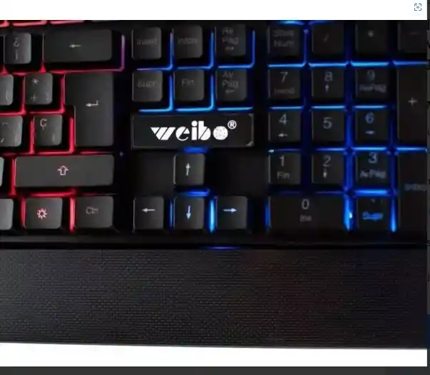 Teclado Con Cable Usb Con Iluminación Led Gamer Weibo