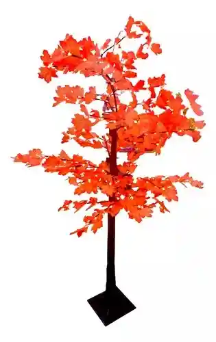 Arbol Navidad Con Luces Luz Led Blanco, Dorado Y Naranja Hojas De Arce 1.70 M