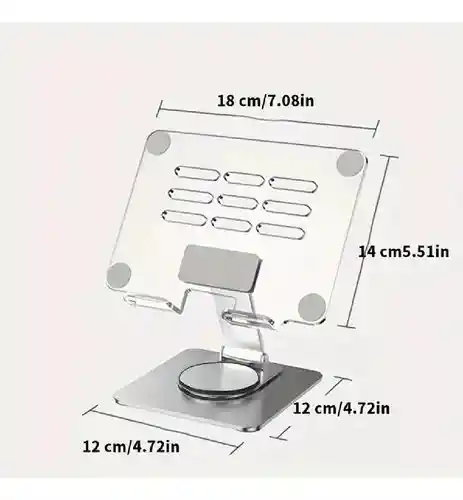 Soporte Para Tablet Con Rotacion De 360° /soporte Acrílico Para Tableta Con Base Giratoria