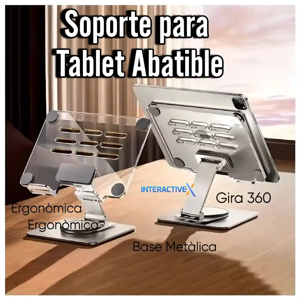 Soporte Para Tablet Con Rotacion De 360° /soporte Acrílico Para Tableta Con Base Giratoria