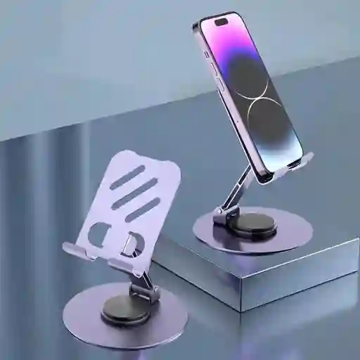 🔴super Precio 🤩soporte De Celular Giratorio De Metalico Lila /base Para Celular/soporte Giratorio