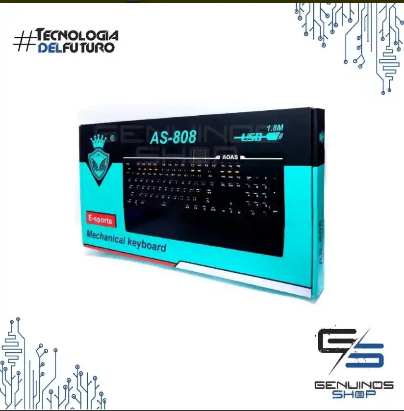 Teclado Gamer Mecánico Con Luces As-808 Español Tiene La Ñ