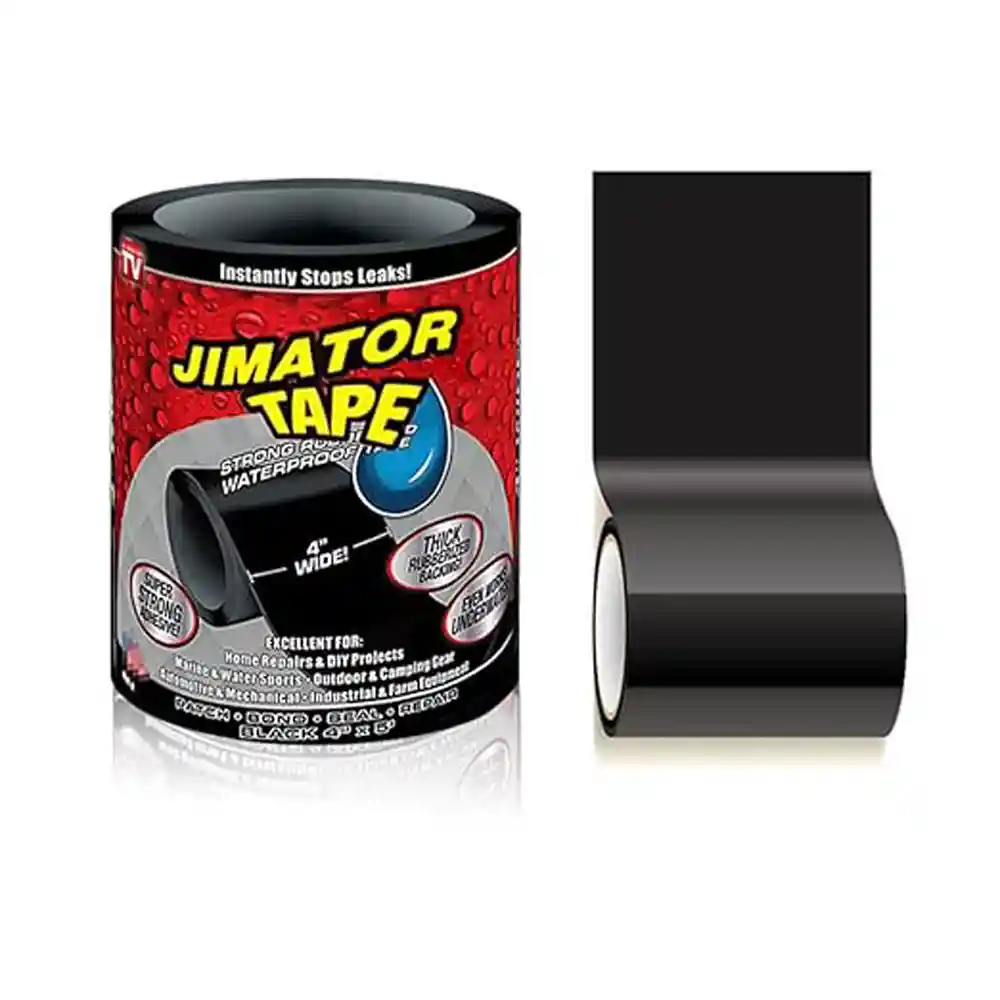 Cinta Impermeable Flex Tape Adhesiva Pega Todo 10 Cm Negro