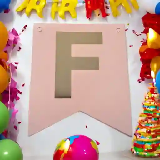 Banderín / Guirnalda / Letrero Feliz Cumpleaños (oro Rosa~letras Doradas)