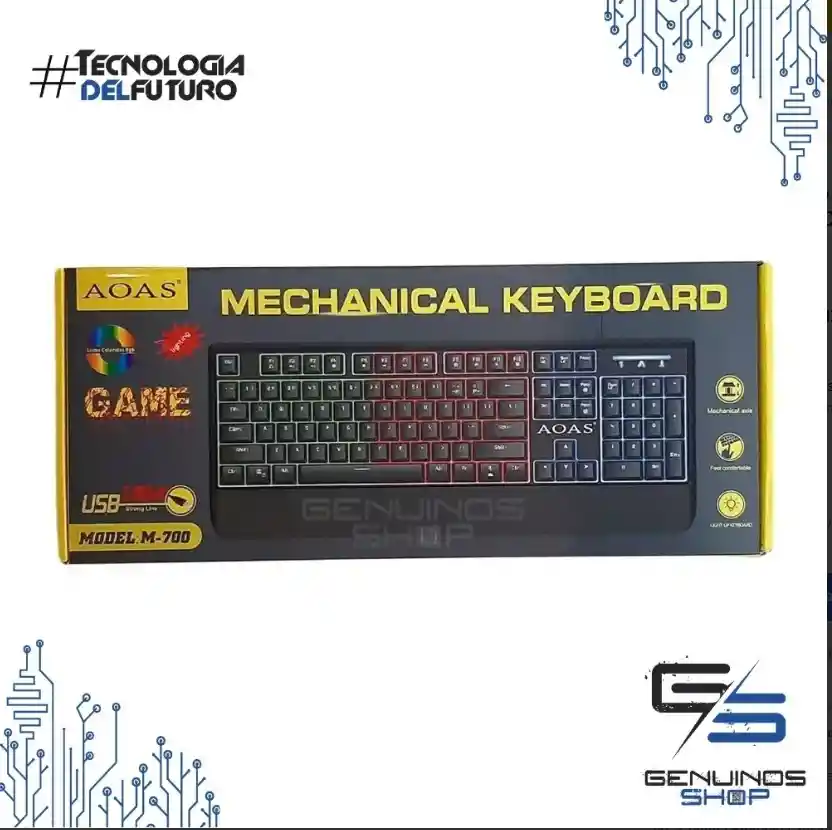 Teclado Mecánico Con Luces Tecla Ñ Aoas M 700