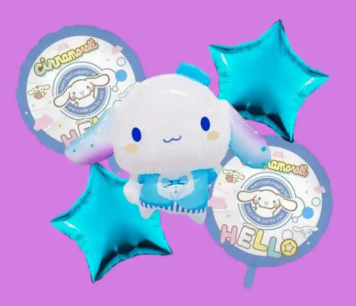 Bouquet X5 Globos Metálizados Cinnamoroll