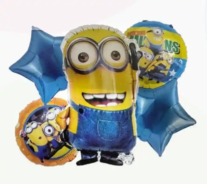 Bouquet X5 Globos Metálizados Minions