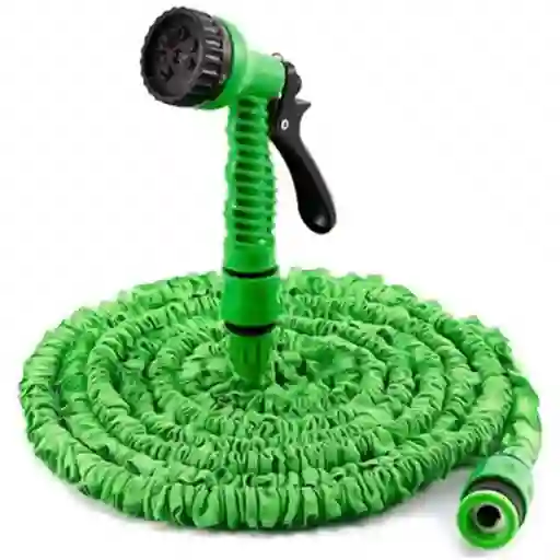 Manguera Expandible 15m Con Pistola Expansible Magic Hose Verde