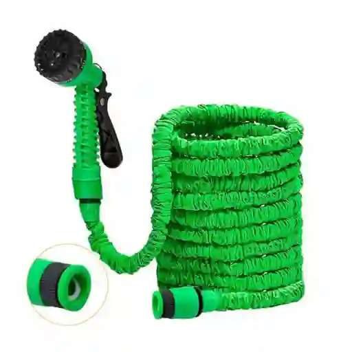 Manguera Expandible 60m Con Pistola Expansible Magic Hose Verde