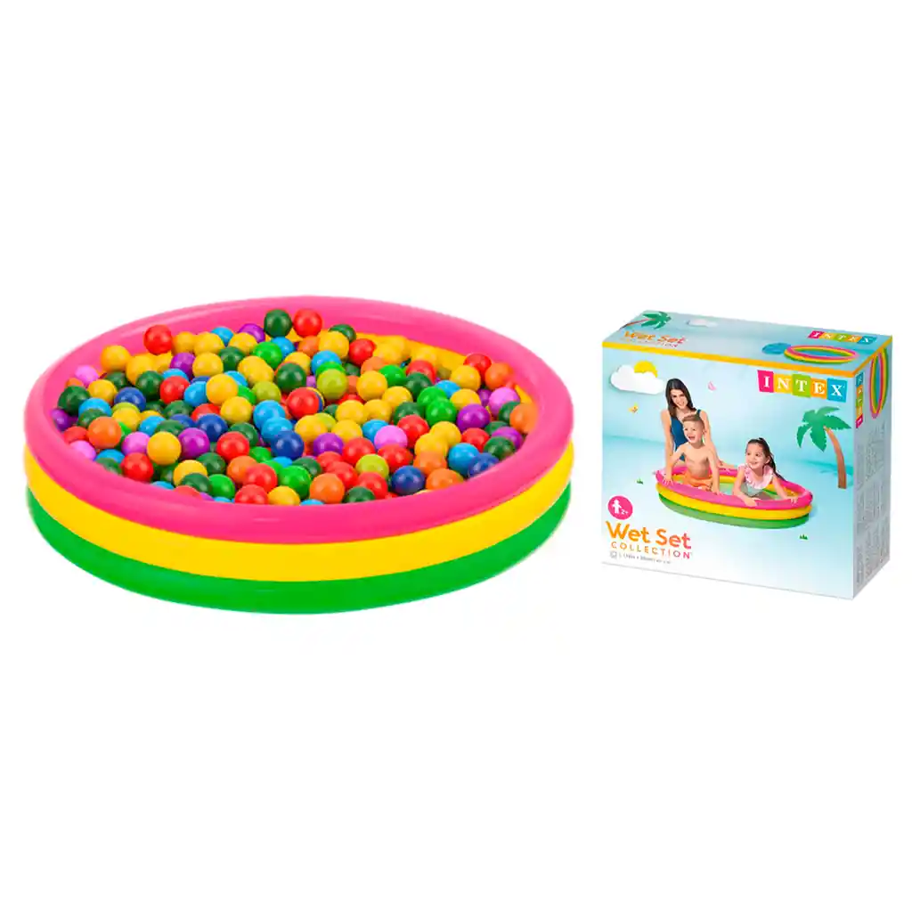 Intex Piscina Inflable 200 Pelotas 114cm Plástico Agua