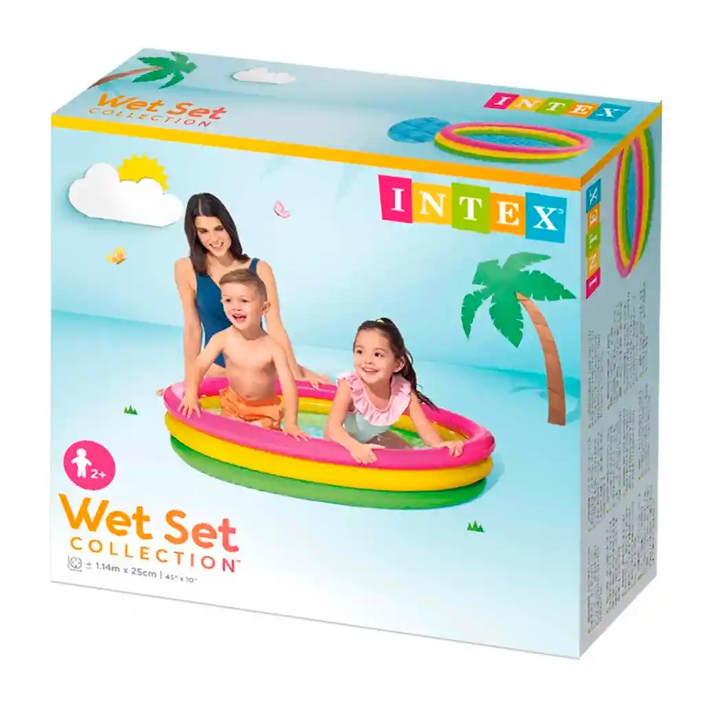 Intex Piscina Inflable + 100 Pelotas 114cm Plástico Agua