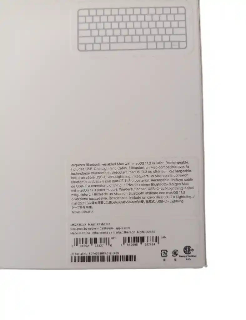 Teclado Apple Magic Keyboard – Inglés (ee.uu.) Blanco Modelo A2450 Usb-c Mk2a3ll/a