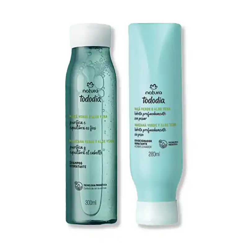 Kit Shampoo Y Acondicionador Manzana Verde Y Aloe Vera