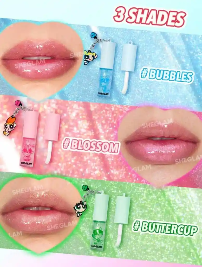 Lip Gloss Chicas Super Poderosas X Sheglam Tono Blossom