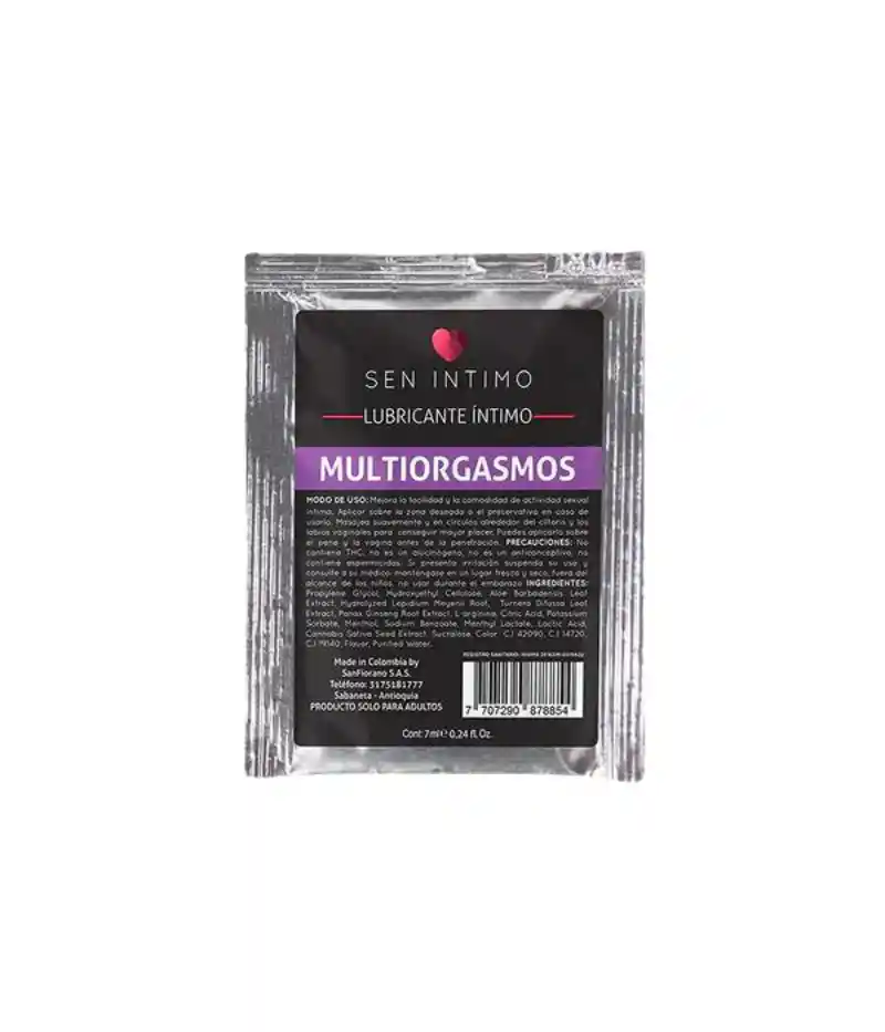 Lubricante Multiorgasmos 7ml Sen Intimo